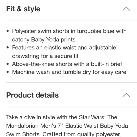 Star Wars: The Mandalorian Men's 7"  Elastic Waist Baby Yoda Swim Shorts ~ Turqu - Picture 6 of 15